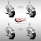 Service Caster 3 Inch SS Black Polyurethane Swivel 3/8 Inch Threaded Stem Caster Set Brake SCC SCC-SSTS20S314-PPUB-BLK-TLB-381615-4 - alternate 5